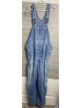Vintage Union Made 1970s 70s LEE Denim Bib Overalls W 42 L32 Husky
